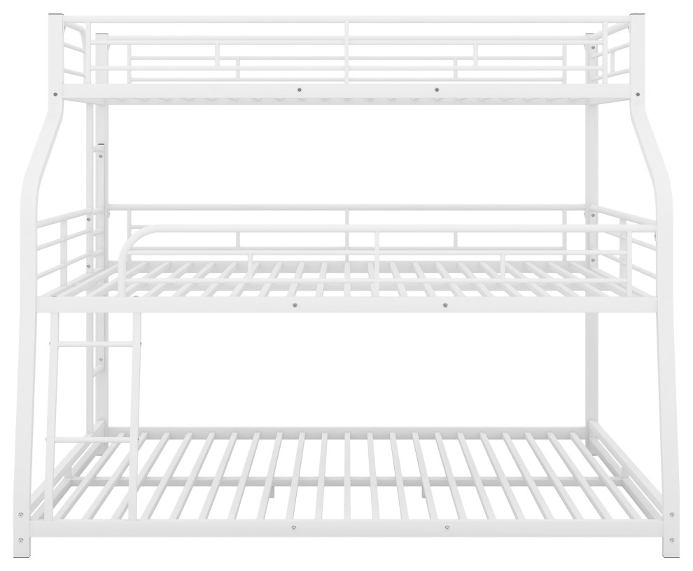 Gewnee Twin XL/Full XL/Queen Triple Bunk Bed with Long and Short Ladder