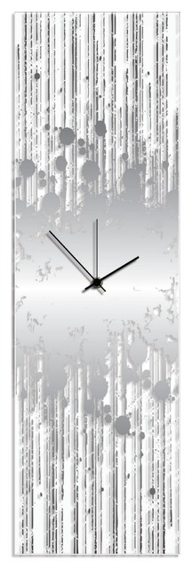 Contemporary Wall Clock Modern Kitchen Clock Silver Decor Minimalist Art Clock 