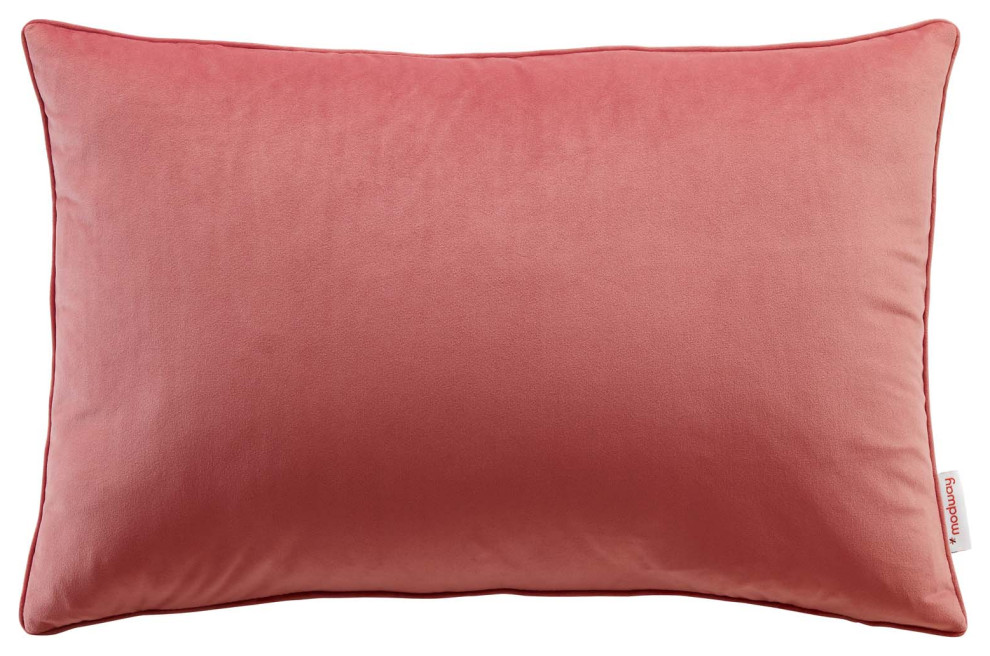 Enhance 24" Lumbar Performance Velvet Throw Pillow, Blossom