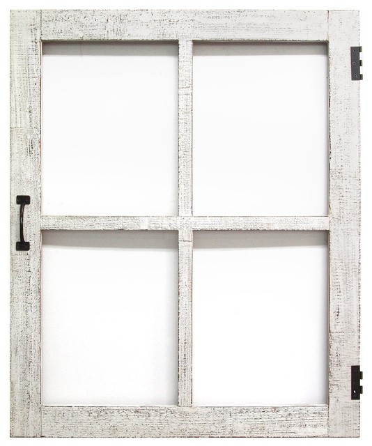 Stratton Home Decor Distressed White Faux Window Pane - Farmhouse