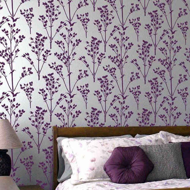 Sprigs Allover Stencil Pattern Floral Wall Patterns Better Than Wallpaper Contemporary Wall Stencils By Cutting Edge Stencils