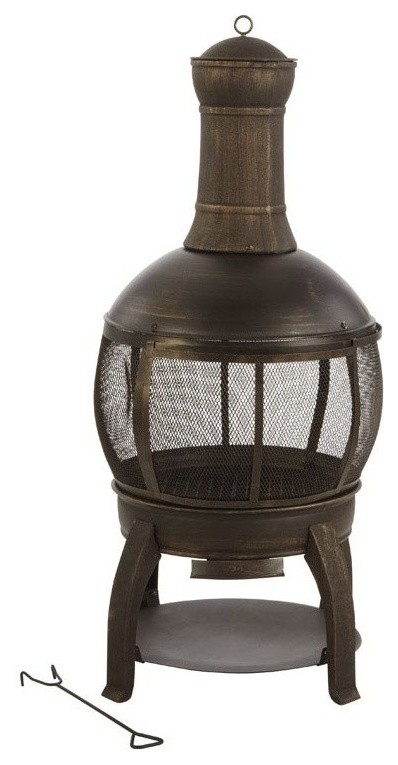 Living Accents SRCH08 Cast Iron Chimenea With Poker