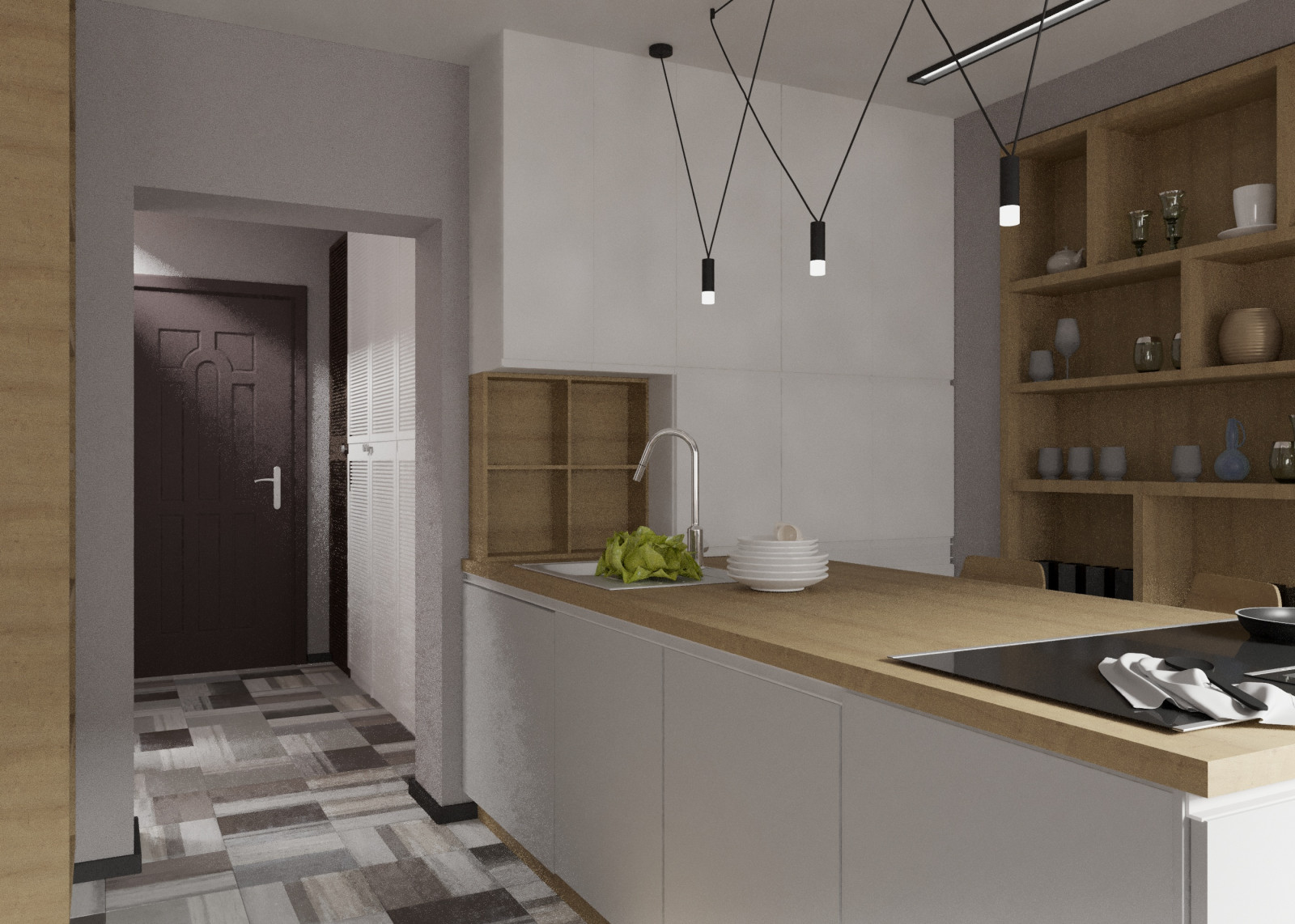 Интерьер двухуровневой четырехкомнатной квартиры