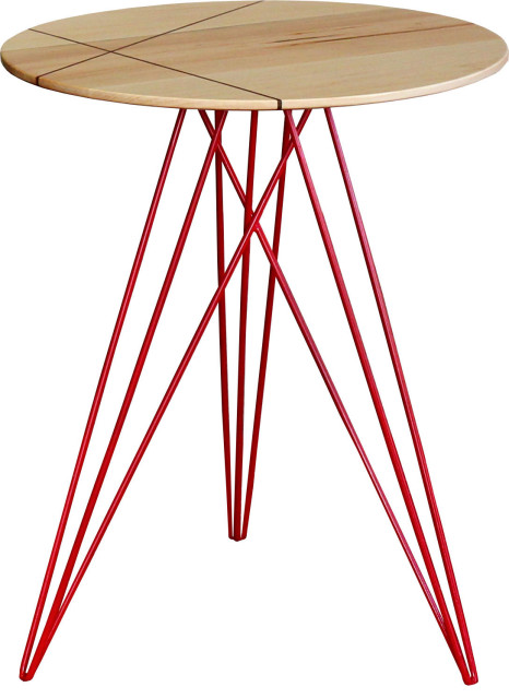 Hudson Inlay Side Table - Red, Maple