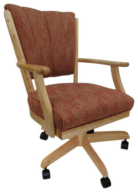 Caster Dining Chair On Wheels Solid Wood Classic Promise Sienna Natural Transitional Dining Chairs By Tobias Designs