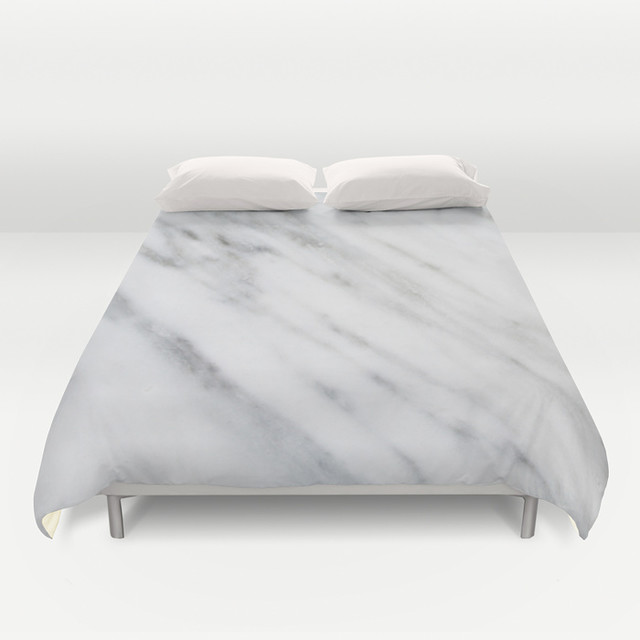 Carrara Italian Marble Duvet Cover By Cafelab
