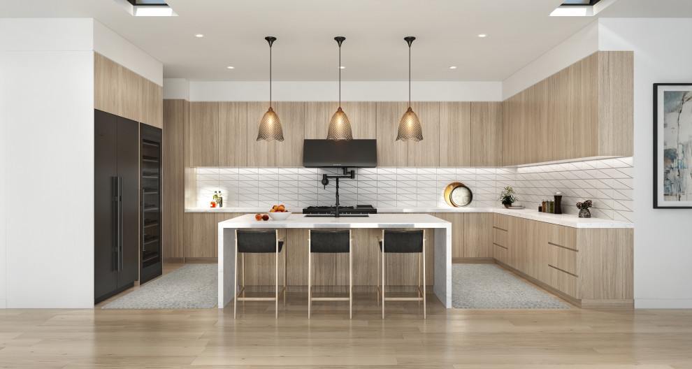 Design ideas for a contemporary kitchen in Orange County.
