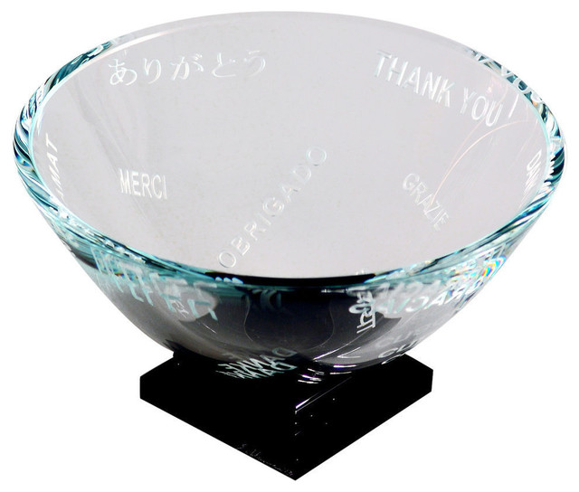 7" Thank You Bowl With Black Base Decorative Bowls by Schlanser