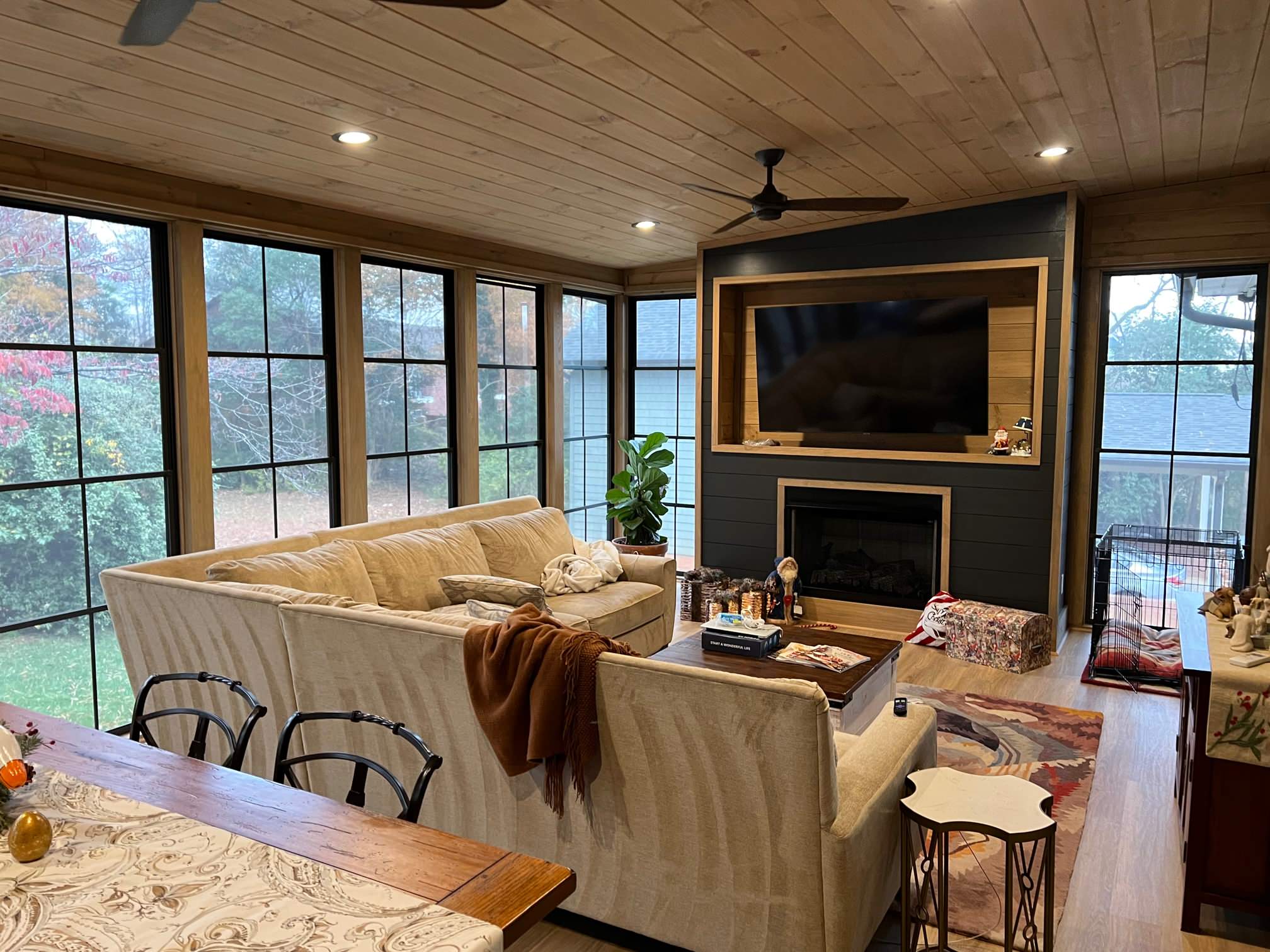 Sunroom and garage addition