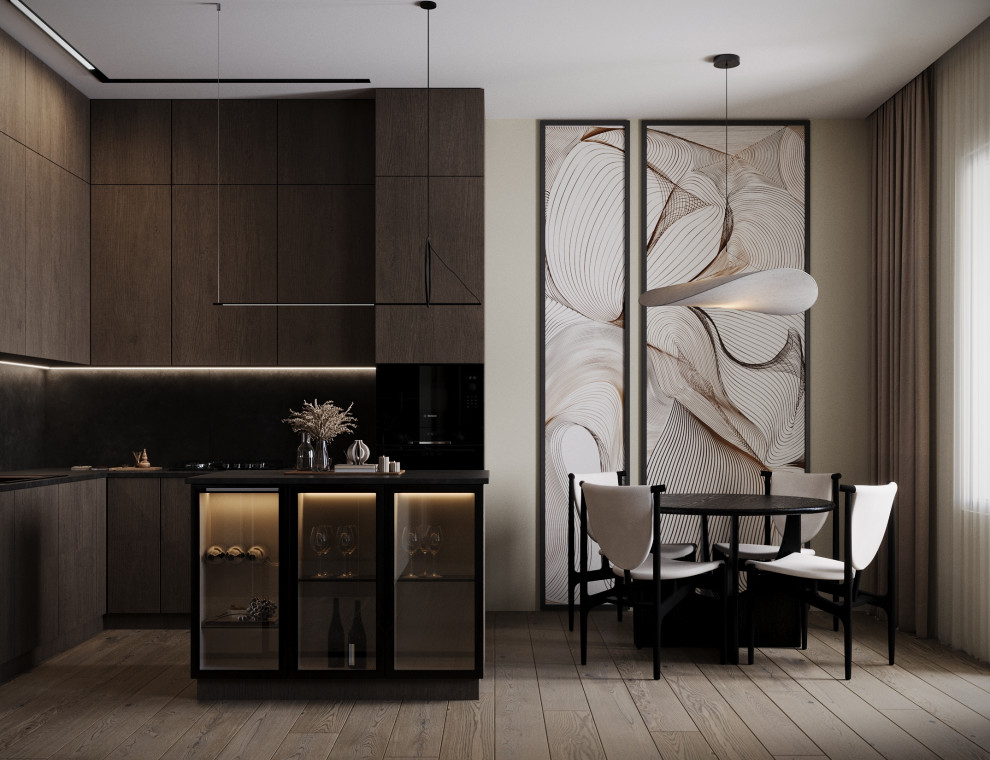 Визуализация кухни-гостиной в жк  Амур-Сити