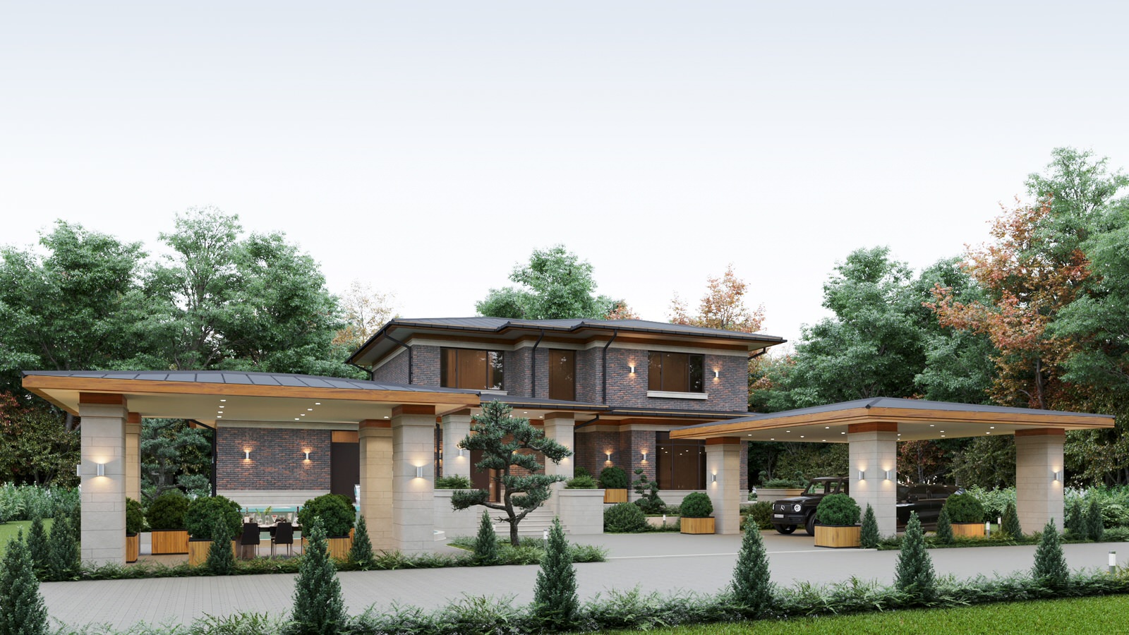 Дом в стиле Ф.Л.Райта (стиль Прерий)