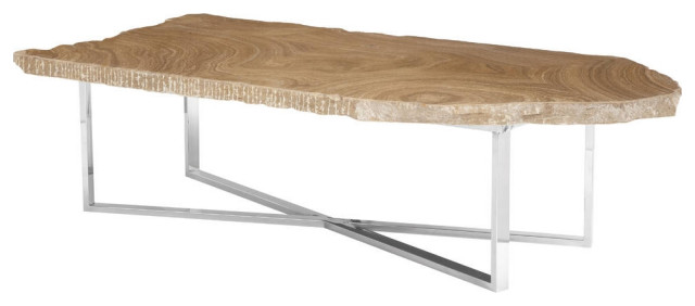 66 L Coffee Table Free Form Solid Onyx Stone Slab Modern Stainless Steel Base Contemporary Coffee Tables By Noble Origins Llc Houzz