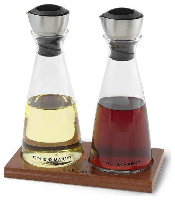 Cole Mason Oil Vinegar Dispenser Gift Set Pourer With Flow Select Modern Oil And Vinegar