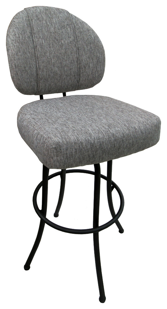 Extra Tall Spectator Swivel Bar Stool, Mojave Gray, Black Metal Frame