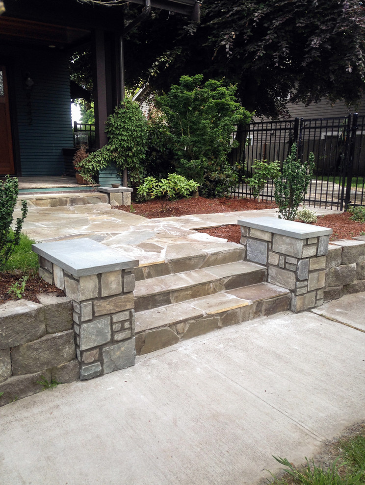 This is an example of a rustic stone garden path in Seattle.