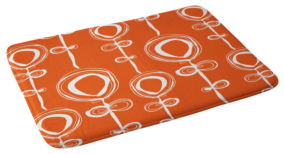 Rachael Taylor Contemporary Orange Memory Foam Bath Mat, 34"x21