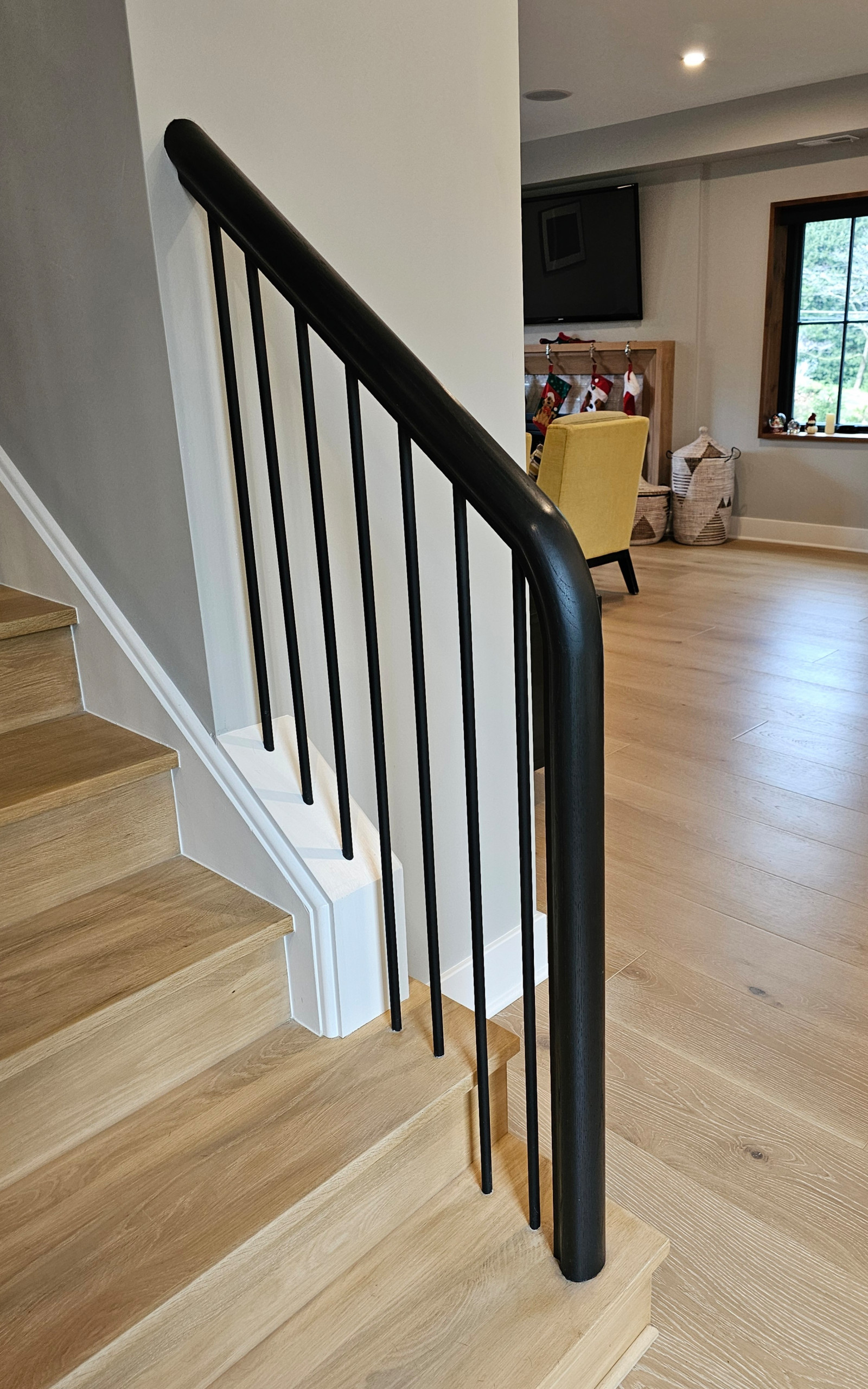 115_Stunning Continuous Rail System on 3 Story Floating Stairs; Arlington, VA 22
