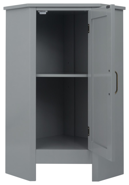 Wooden Bathroom Corner Cabinet Grey Mercer - Transitional - Bathroom ...
