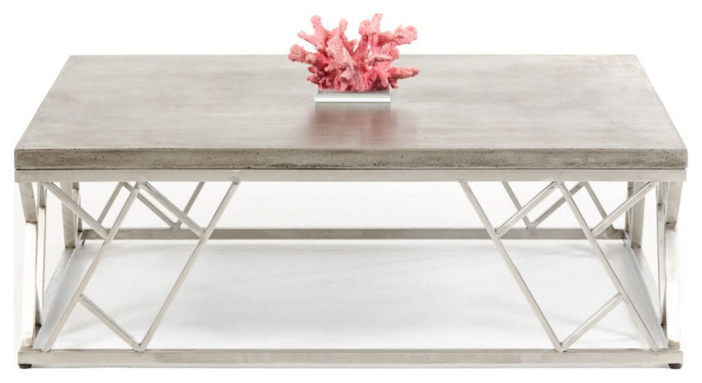 Andrick Modern Concrete Coffee Table Modern Coffee Tables by V.S