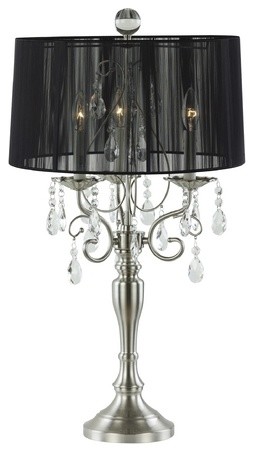 Crystal Chandelier table lamp with drum shade 2239-09