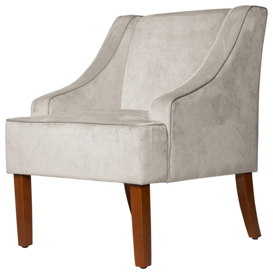 Swoop Arm Velvet Accent Chair Transitional Armchairs And Accent