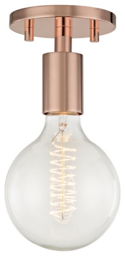 Mitzi Lighting Ava H109601-POC 1 Light Semi Flush, Polished Copper