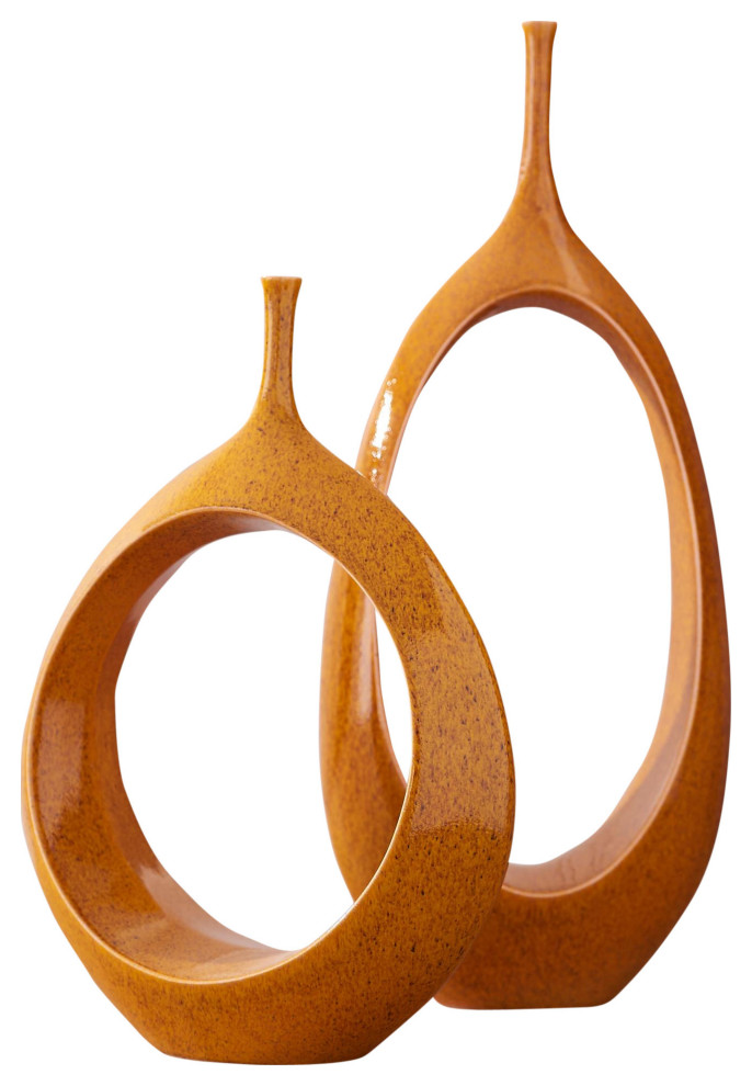 Open Oval Ring Vase Contemporary Vases by HedgeApple Houzz