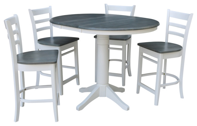 International Concepts 36" Solid Wood Extension Dining Table With Stools