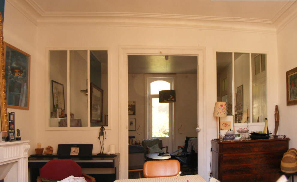 Idée de décoration pour une salle de séjour vintage.