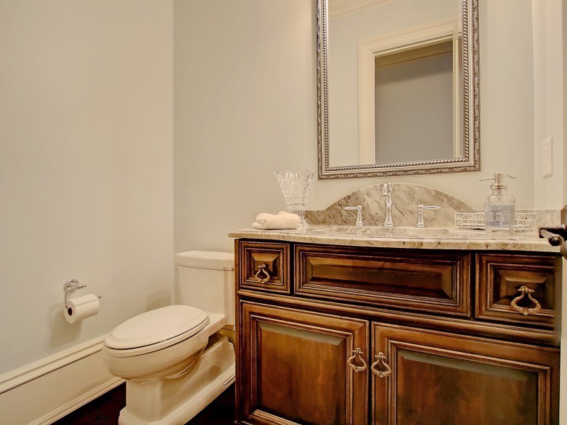 This is an example of a traditional powder room in Charleston.