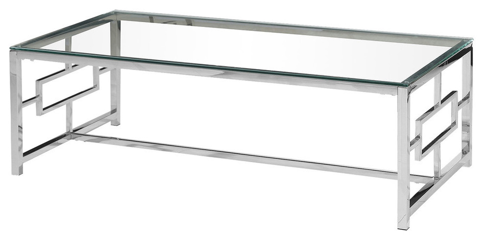 Silver Stainless Steel Living Room Glass Coffee Table Contemporary Tables By Furniture Import Export Inc - Cairns Square Mirrored Coffee Table Silver Silver Stainless Steel Living Room Glass Coffee Table Contemporary Tables By Furniture Import Export Inc - Cairns Square Mirrored Coffee Table Silver