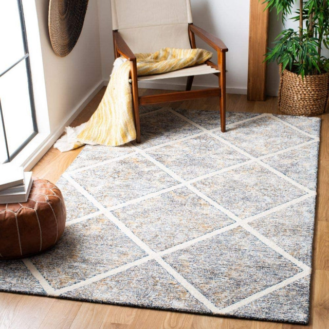 Area Rug Gold Diamond Pattern Elegant Area Rug, Soft Wool With Diamond Pattern, Ivory and Gold ...