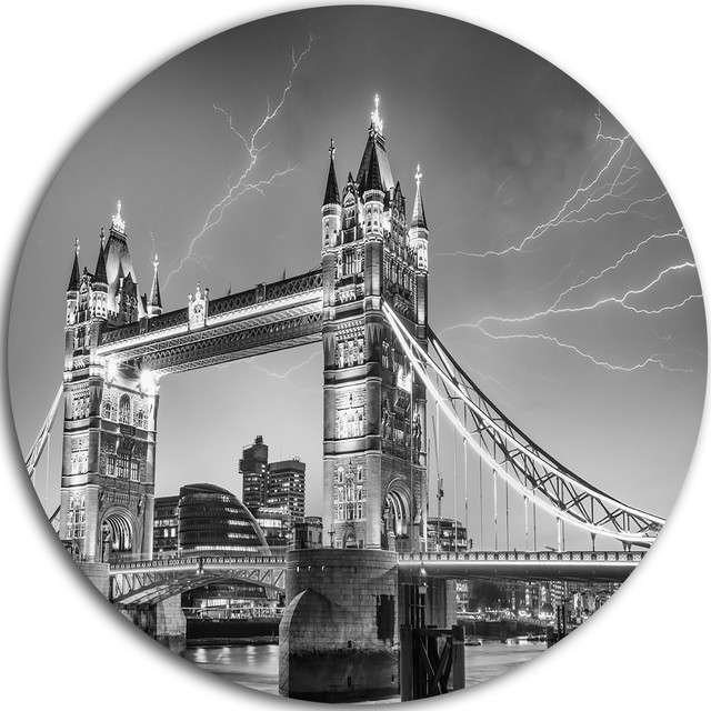 Majesty Of Tower Bridge London, Cityscape Photo Round Wall Art, Disc of