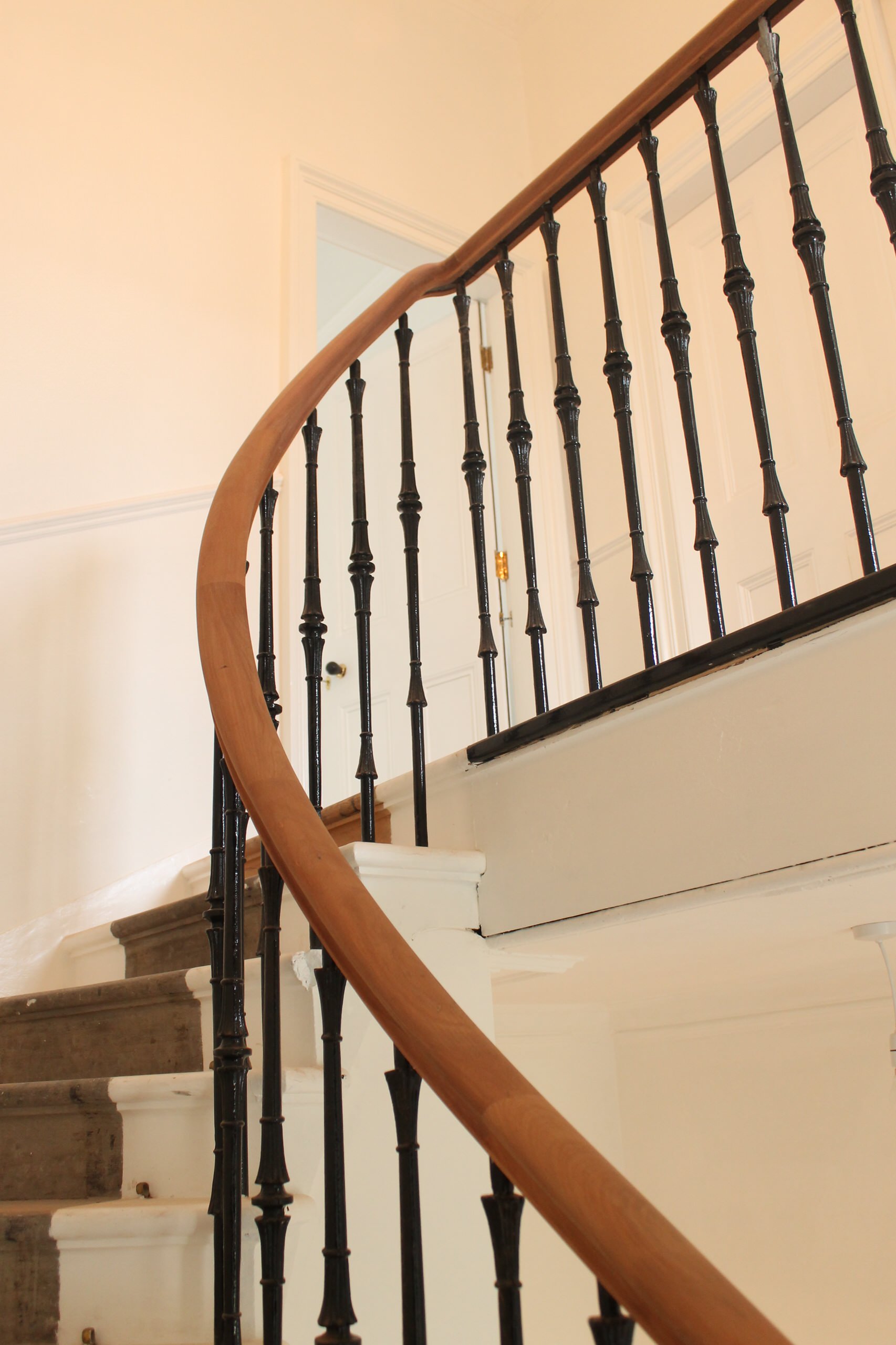 Curved handrail in Bonnington Terrace Edinburgh