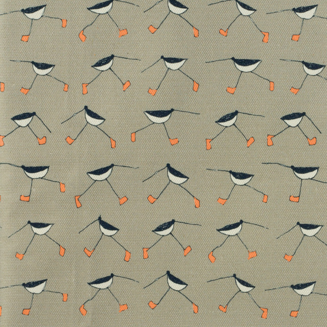oyster catcher printed canvas fabric
