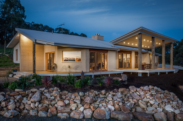 RAMMED EARTH HOME - Farmhouse - Exterior - Adelaide - by Claridge