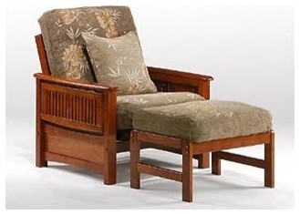 Sunrise Futon Sleeper Club Chair Frame in Cherry Stained Finish