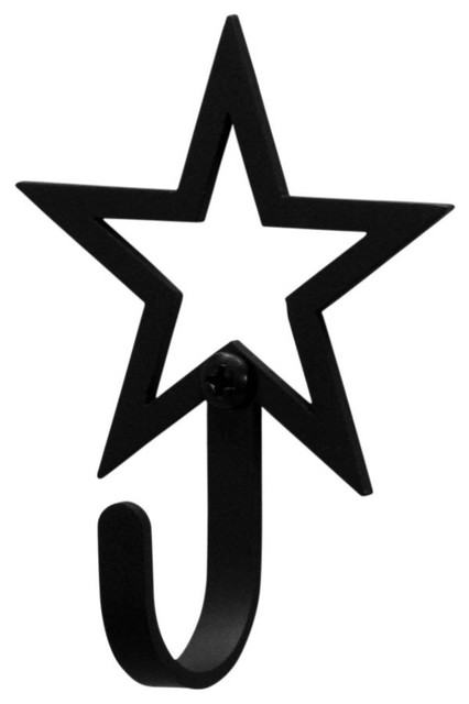 Wrought Iron Small Star Outline Decorative Wall Hook Small