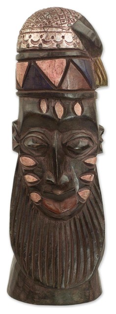 Novica Hausa Fire Dance African Wood Mask