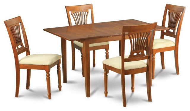 7-Piece Kitchen Table and Chairs Set, Table With Leaf and 6 Dining