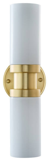 Buckley Sconce, Brushed Brass With Glossy Frosted Glass