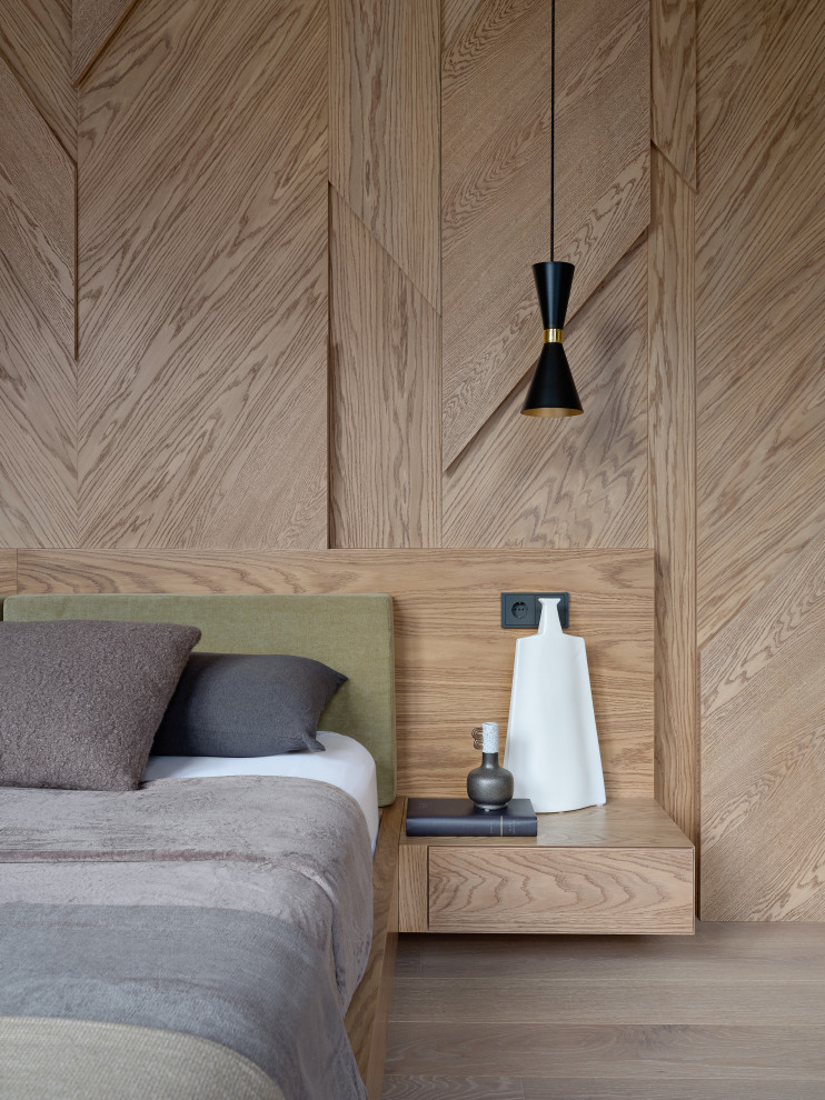 Монохром с деревянными акцентами.Дизайн Анастасия Волчкова.Публикация Elle Decor