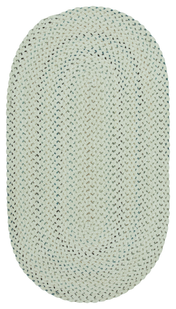 Vivid Braided Oval Rug, Eggshell, 3'x5'