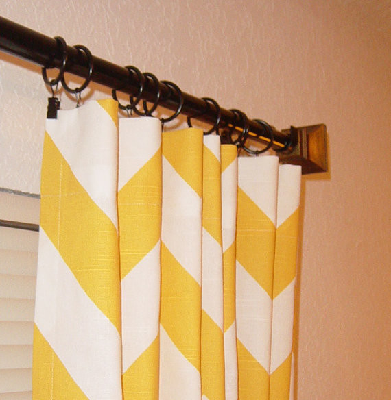 Chevron Curtains, Yellow and White by Sew Panache