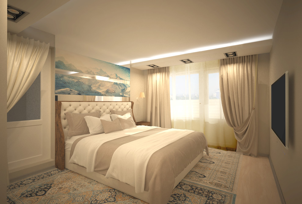 Дизайн-проект 3-комнатной квартиры. Спальня. Воздух