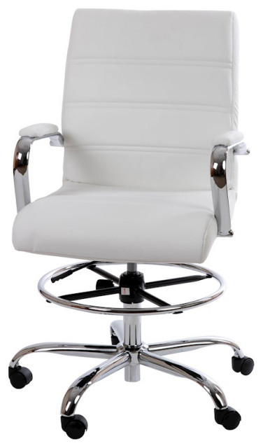 Flash Furniture LeatherSoft Draft Chair, White