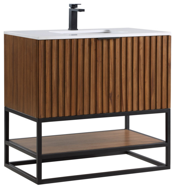 Terra 36" Bathroom Vanity Industrial Bathroom Vanities And Sink