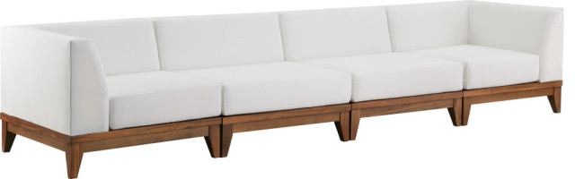Rio Water Resistant Fabric  Patio 4-Piece Modular Sofa, Off White
