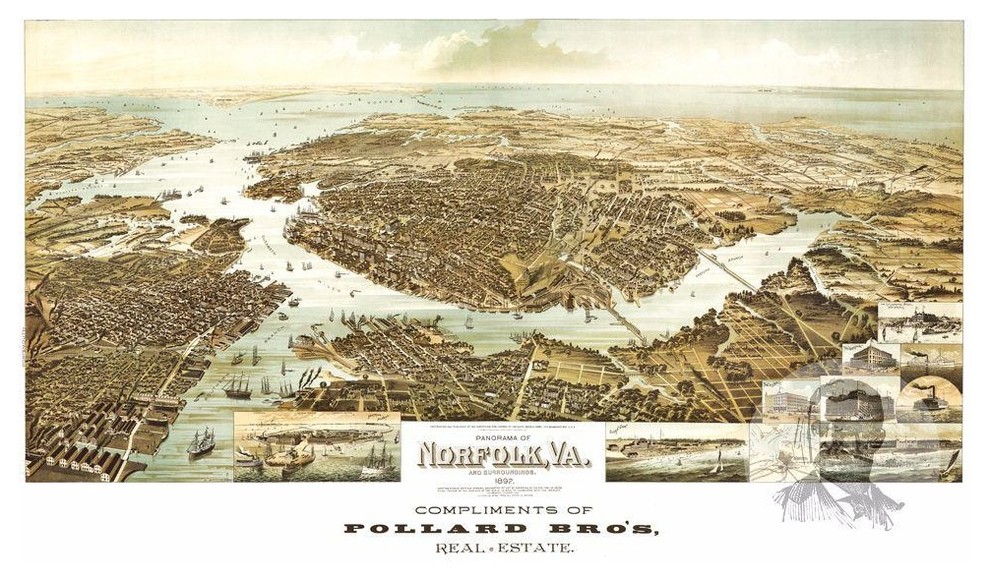 18x24 Bristol Virginia 1912 Historic Panoramic Town Map