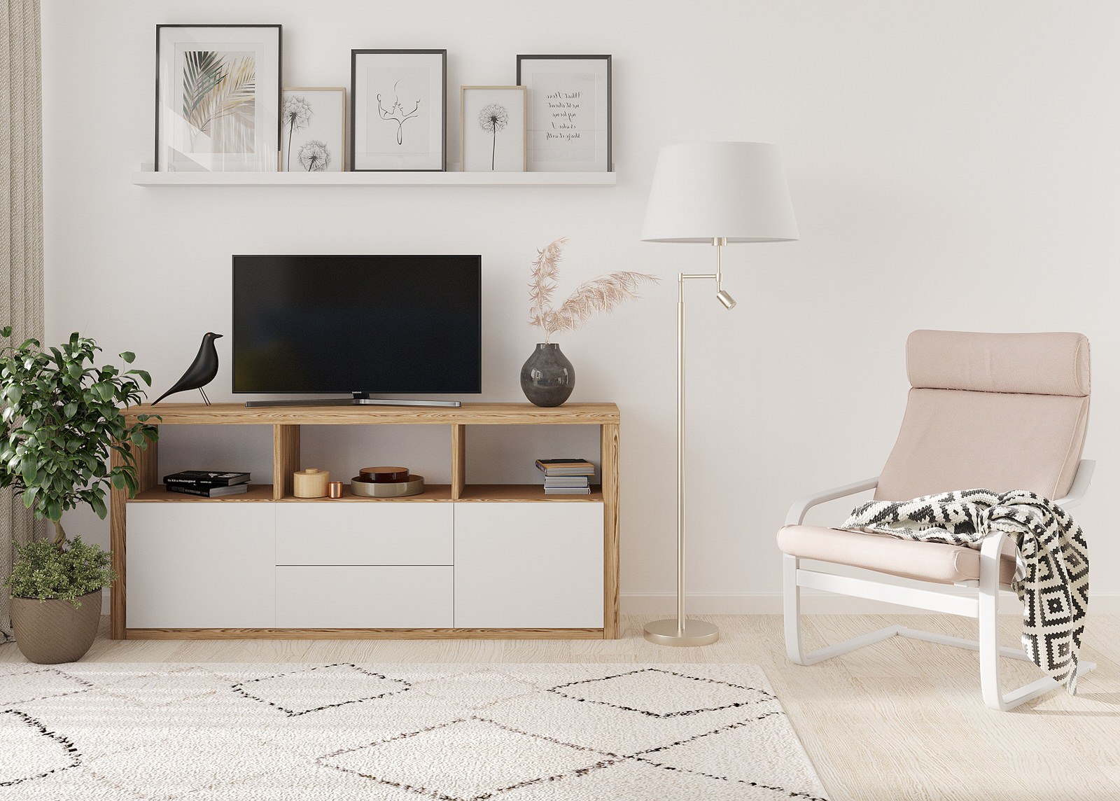 Гостиная в скандинавском стиле